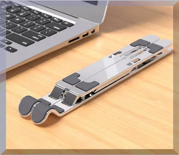 Suporte de alumínio para laptop com ajuste em 6 alturas Pronta Entrega