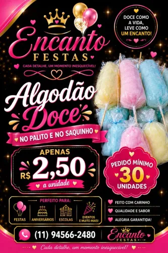 ALGODÃO DOCE NO PALITO
