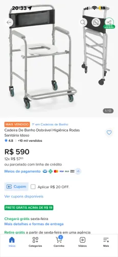 Cadeira de banho D30