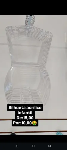 Silhuetas infantil acrílica $10,00 a unidade