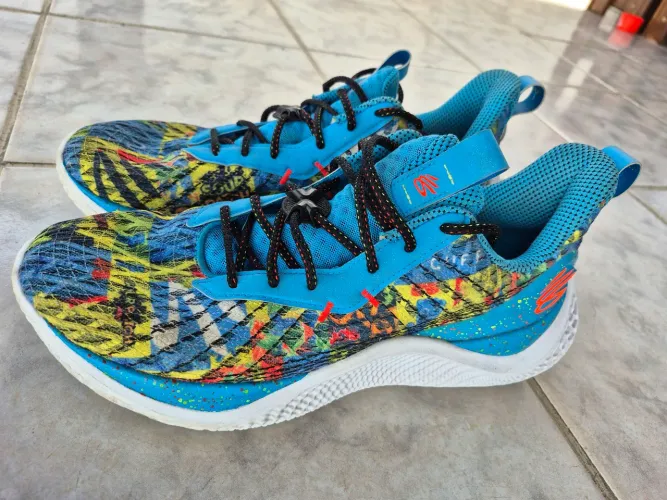 Tenis de basquete curry 10 "sour patch" tam 46