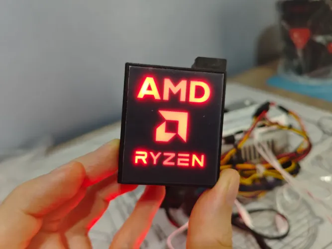 Adaptador ATX 24 pinos AMD Logo 90 graus ARGB para Placa mãe AMD Pc