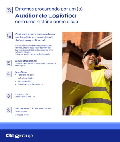 AUXILIAR DE LOGÍSTICA | FRANCO DA ROCHA | SHOPEE