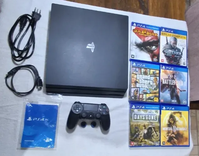 6 JOGOS + PS4 PRO 1TB + 1 CONTROLE ORIGINAL