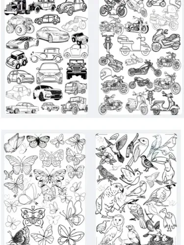 COLEÇÃO DE CARTELAS C/ DESENHOS PERSONALIZADOS P/ COLORIR TEMAS VARIADOS A ESCOLHER