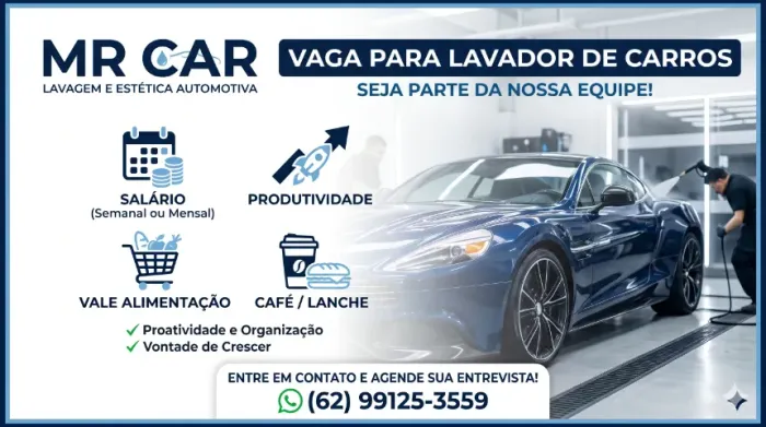 Lavador de Carro com Experiência