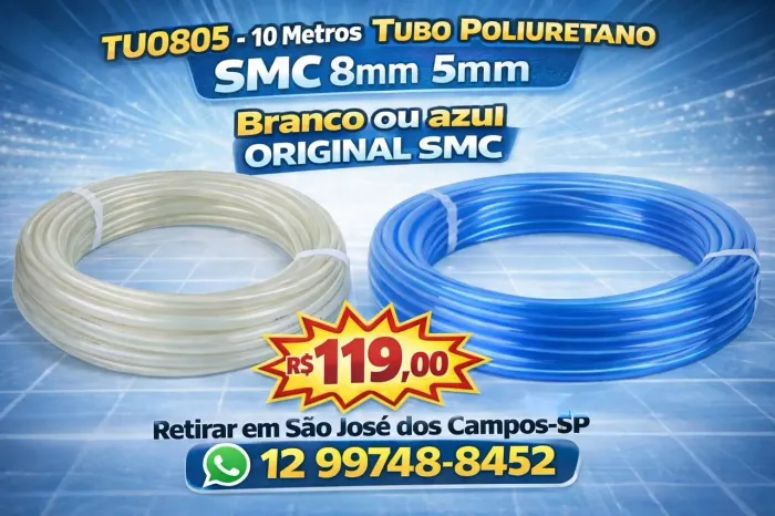 Tu0805 - 10 Metros Tubo Poliuretano Smc 8mm 5mm