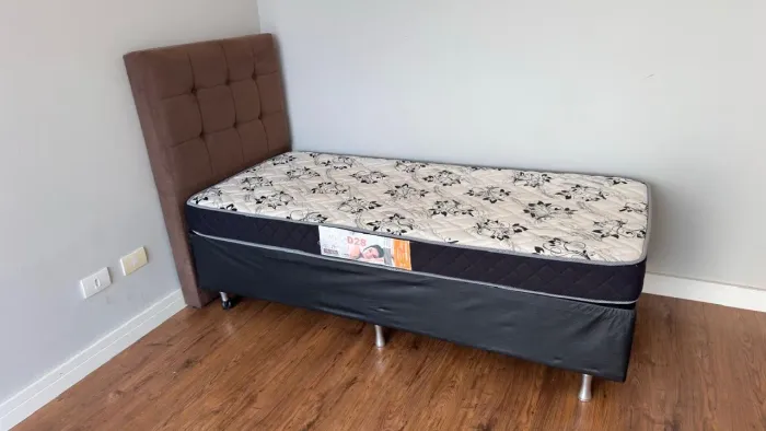 Cama box solteiro completa com cabeceira