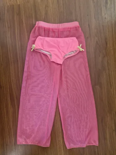 Calça Saída de praia com calcinha Rosa Infantil 