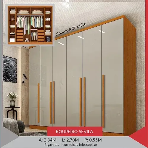 Guarda Roupa Casal Sevilla - Promoção
