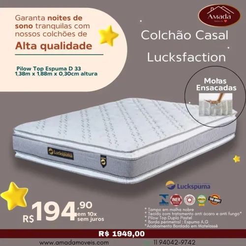 Colchão Casal Lucksfaction - à pronta entrega 