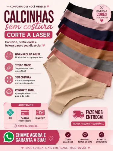 Calcinha Invisível Corte a Laser