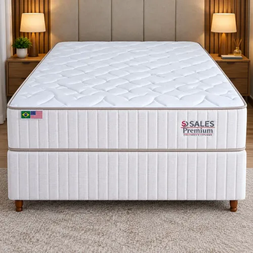 CONJ. BASE/COLCHÃO SALES PREMIUM PLUMATEX 138X188X67