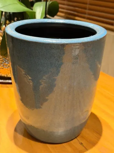 Vaso cerâmica azul petróleo 25 x 20