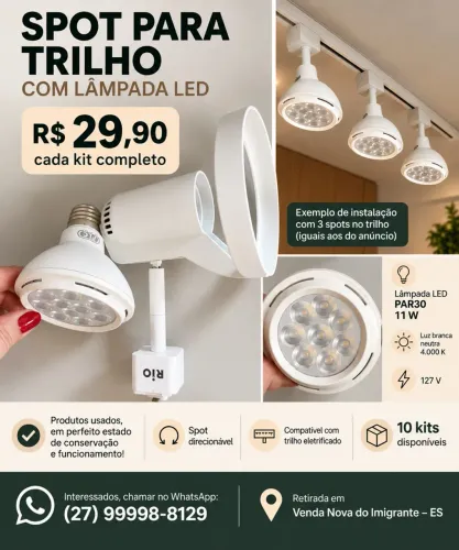 Spot com Lâmpada LED para trilho