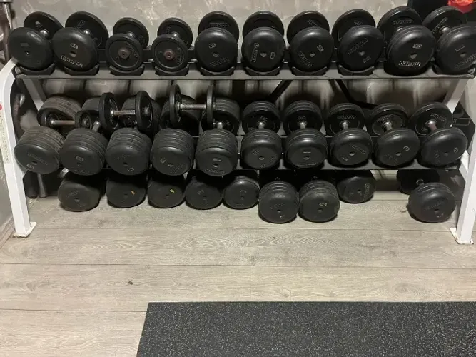 Conjunto Dumbell Halteres Emborrachado Marca Ivanko