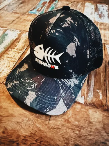 Novos! Boné camuflagem fishbone trucker snapback