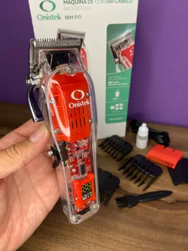 Máquina de Cortar Cabelo Vermelha sem Fio ON-MA301 Onistek an5