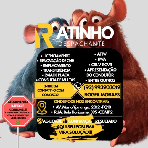 Ratinho Despachante - Licenciamento, Transferência, IPVA, CRLV e Muito Mais