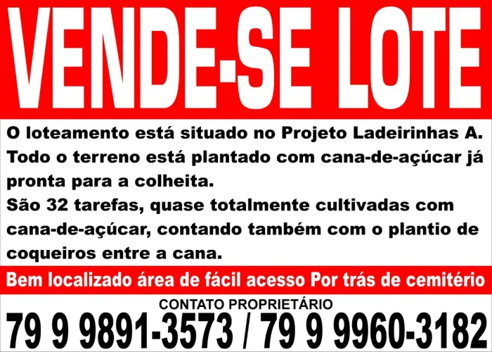 Vende-se terreno situado no projeto ladeirinha Japoatã 