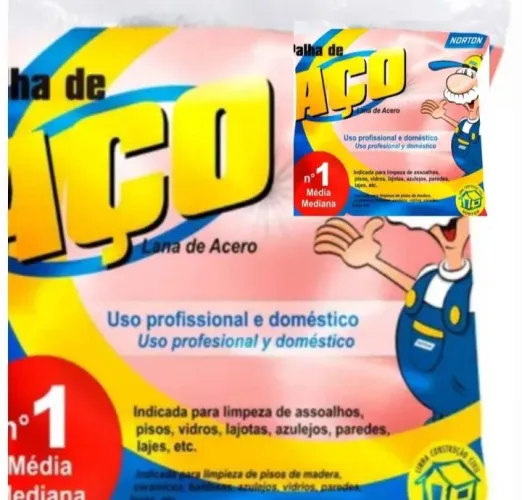 Palha de aço número 1 * kit com 5