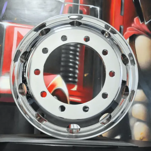 RODA DE ALUMÍNIO CAMINHÃO ARO 22,5 X 8,25 ALTO BRILHO BORDA LARGA