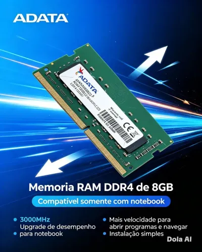 Memória DDR4 8Gb - 3200MHz