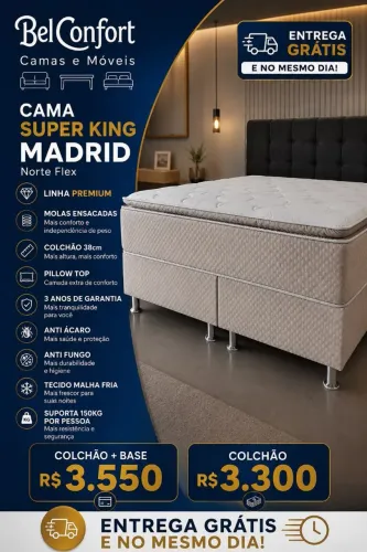 Cama super king Madrid linha Premium