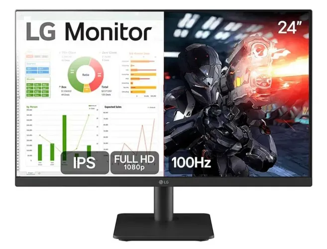 Monitor LG 24? IPS, Full HD, 100Hz, HDMI, Ajuste de Inclinação - 24MS500-B