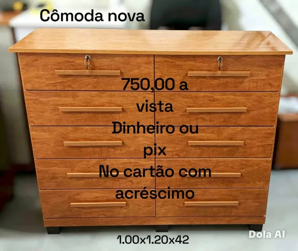 Comoda 10 gavetas com chaves nova 