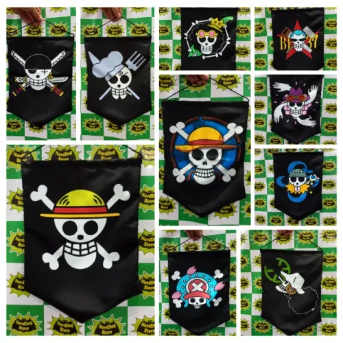 Bandeiras One Piece - Jolly Roger Flâmulas Bandeirolas Mugiwara Luffy - NerdDog Store