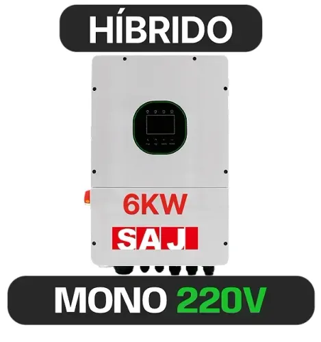 INVERSOR SAJ MONOFASICO HIBRIDO 6K-H2 220V 2MPPT