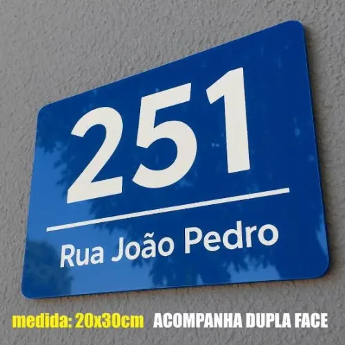 Placas com número de residência