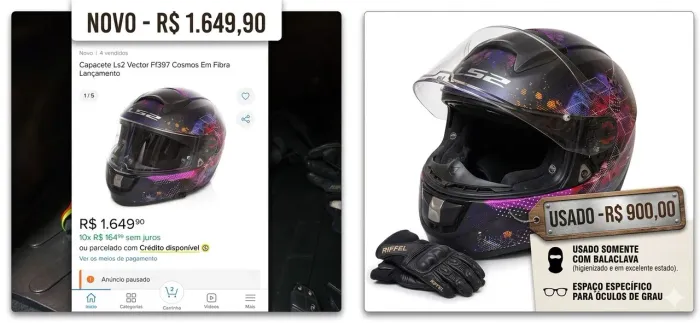 Capacete LS2 FF397 Vector Cosmos Original Impecável