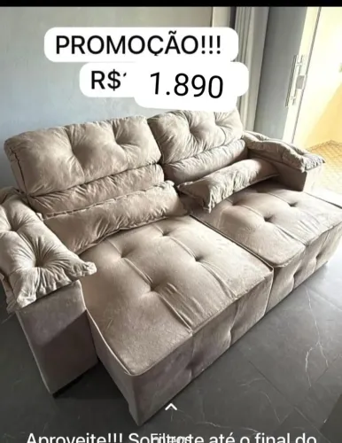 Sofá retrátil e reclinávei de 2,20m