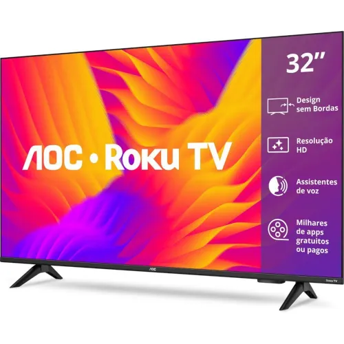 ? TV AOC 32? Smart Roku TV HD Nova na Caixa - Entrego ?