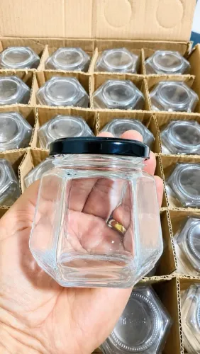 Pote de vidro 230ml com tampa metálica 63mm, para geleia, mel e lembrancinha.