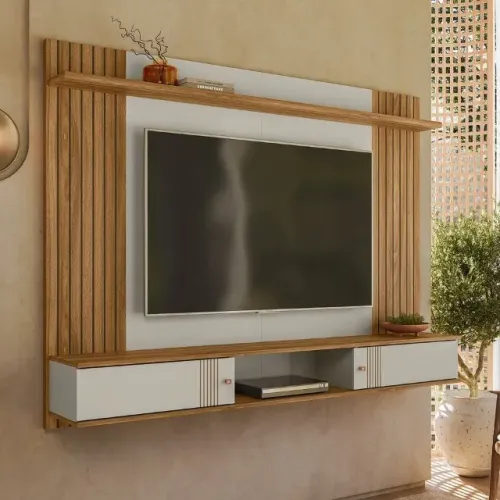 Painel Denver para Tv até 75 Polegadas 1,80M Detalhe Ripado