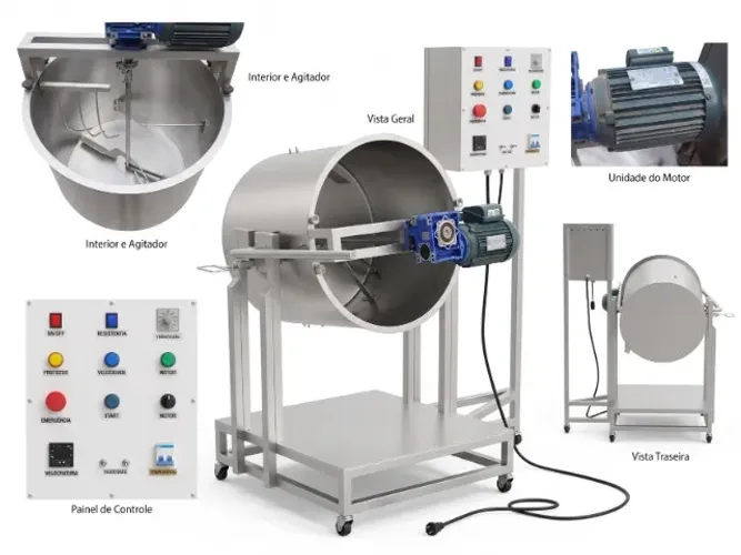 MAQUINA INDUSTRIAL (MISTURADORA, CARAMELIZADORA E AGITADORA DE ALIMENTOS NO GERAL )