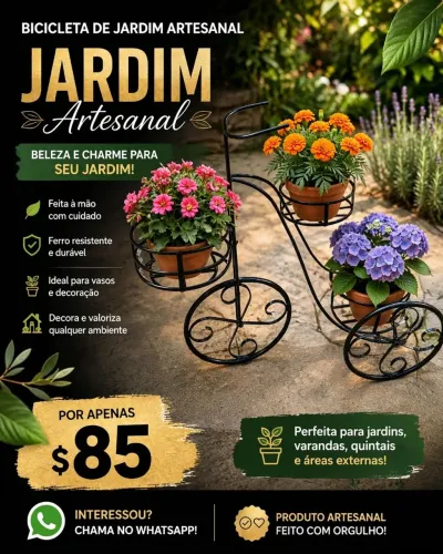 Bicicleta jardim artesanal