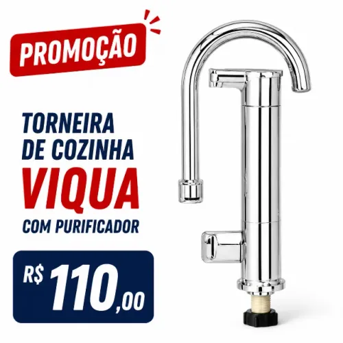 Torneira mesa bica móvel c/ filtro viqua