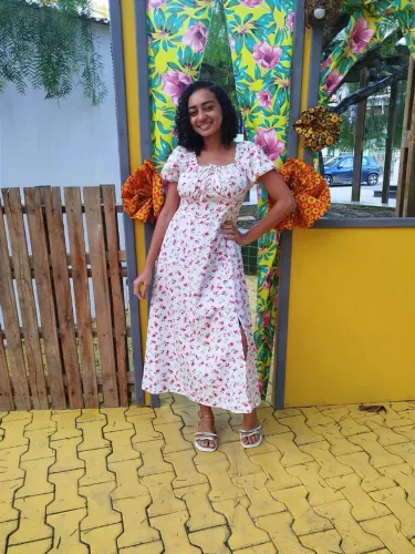 Vestido ciganinha estampado