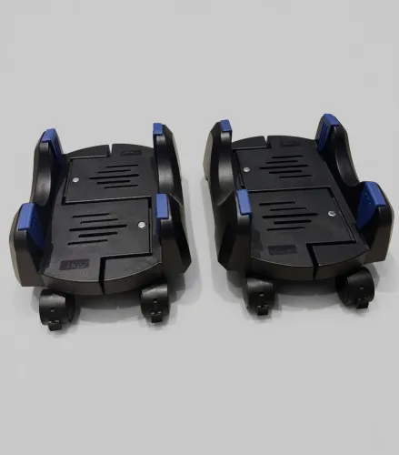 Suporte para CPU com Rodinhas 2 Unidades Plástico Preto 