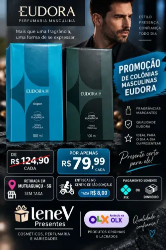 Promoção de colônias masculinas Eudora
