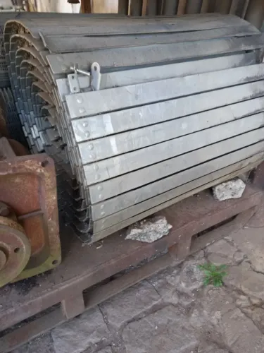 Corrente transportadora esteira Aço inoxidável largura 80cm reta 12 metros
