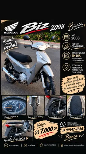 HONDA BIZ 2008 ? R$ 7.000,00! ? PREÇO