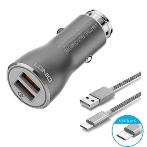 Carregador Veicular Usb Turbo Qualcomm 3.0 Cabo V8 e Type-C C407
