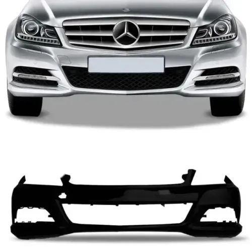Parachoque Mercedes Benz Classe C Sport 2012 à 2015 - Furo Farol Auxiliar - Preto - TYG