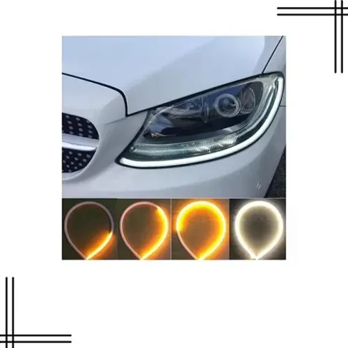 Par Fita LED Barra 45cm DRL Farol Com Função Seta Sequencial