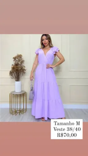 Vestido longo Lilás - Tamanho M